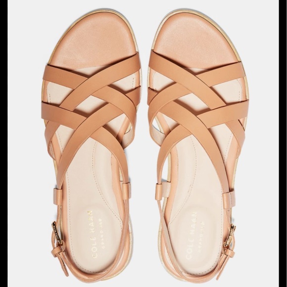 Cole Haan Analeigh Womens Size 5 Tan Leather Strappy Sandals Shoes W14371 - Picture 1 of 6